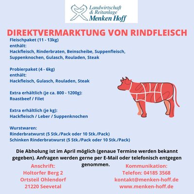 Direktvermarktung von Rindfleisch im April